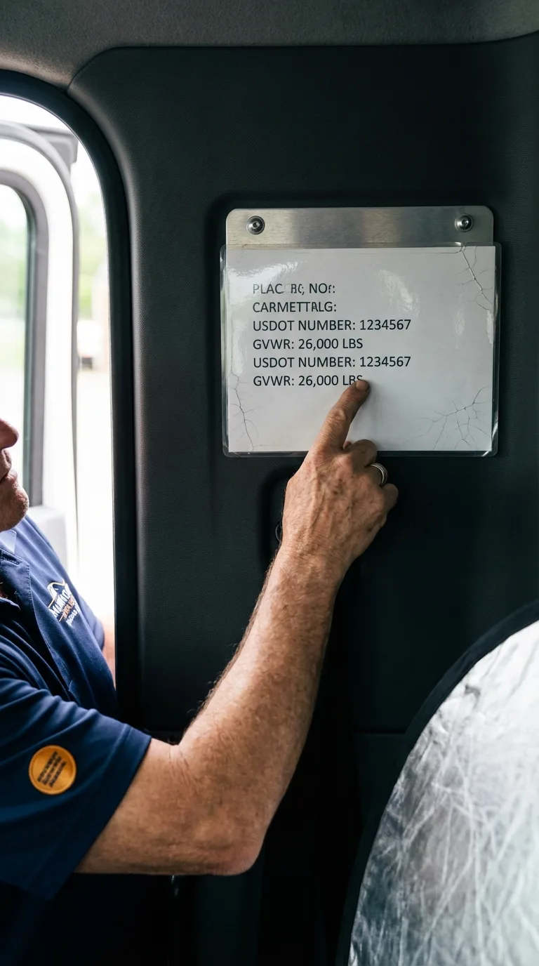 USDOT licensing placard verification in Arlington